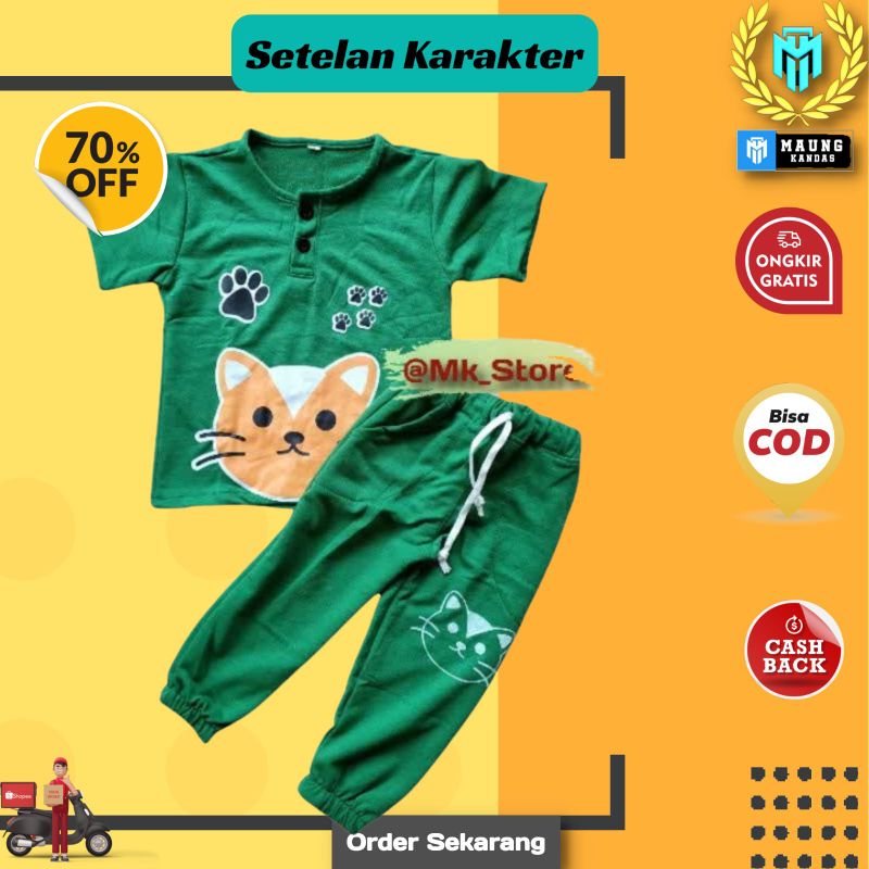 SETELAN KIANO ANAK 1-5 THN / SET KIANO CELANA PANJANG SABLON TERMURAH