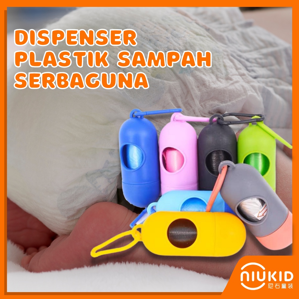 NIUKID TEMPAT SAMPAH MINI KECIL DISPENSER KANTONG PLASTIK SAMPAH TEMPAT KANTONG PLASTIK POPOK