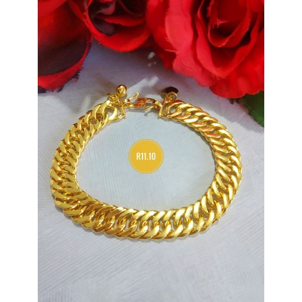 {ACC PEKANBARU} GELANG L:0,7cm LAPIS KRISTAL 24KARAT + LAPIS EMAS 24K TERLARIS