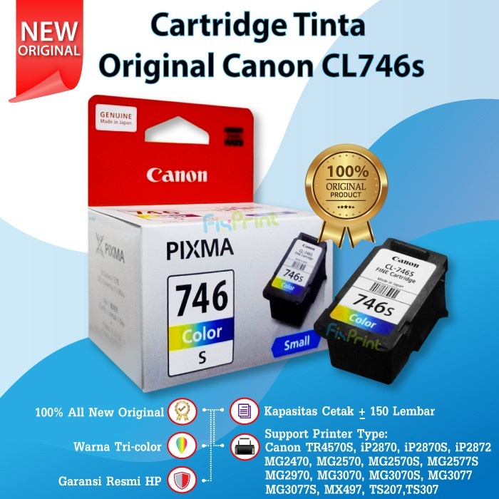 Ink Cartridge Canon CL746s 746 Small Original Printer TR4570S TS307