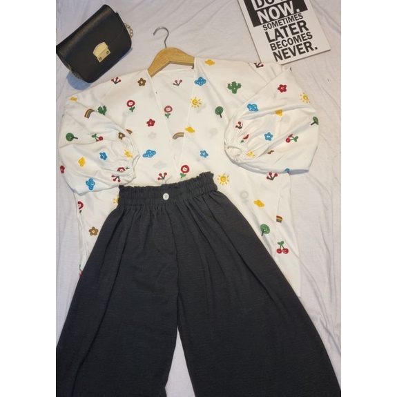 ONE SET KIYOWO OUTER+CELANA-OUTER+KALLY HITAM