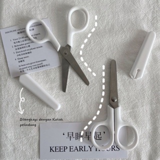 White Scissor Gunting Putih Kawai Simple Japan Korea Design Aesthetic Scissors Mini