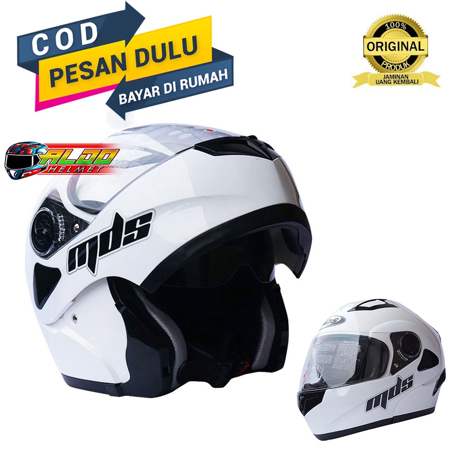 HELM MDS | MDS PRO RIDER | HELM MODULAR | HELM MDS MODULAR PRO RIDER WHITE | HELMET DOUBLE VISOR ORI