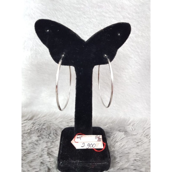 JR586D258D Anting jersey bulat hook polos emas putih asli berat 2.900 kadar 70% 16k