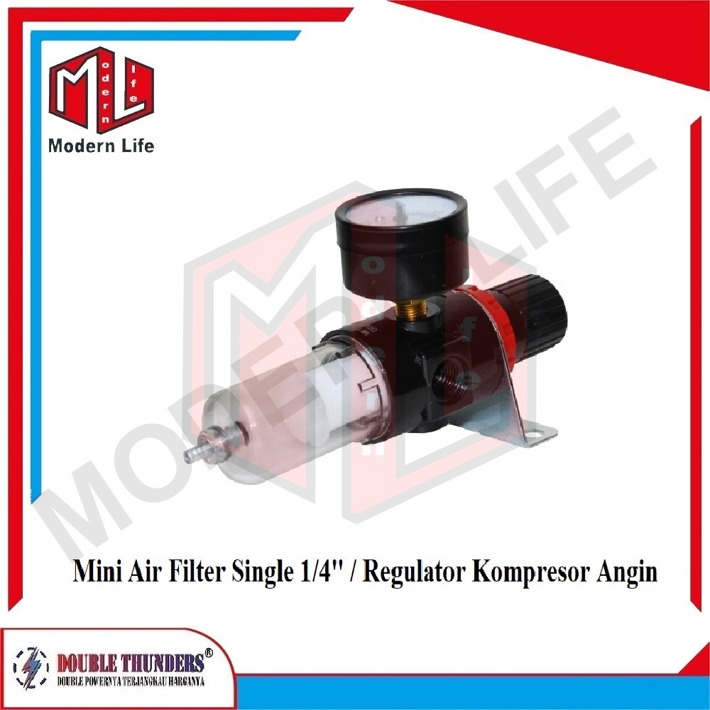 Mini Filter Air Single Regulator Kompresor Angin 1/4&quot; Dus Coklat DT