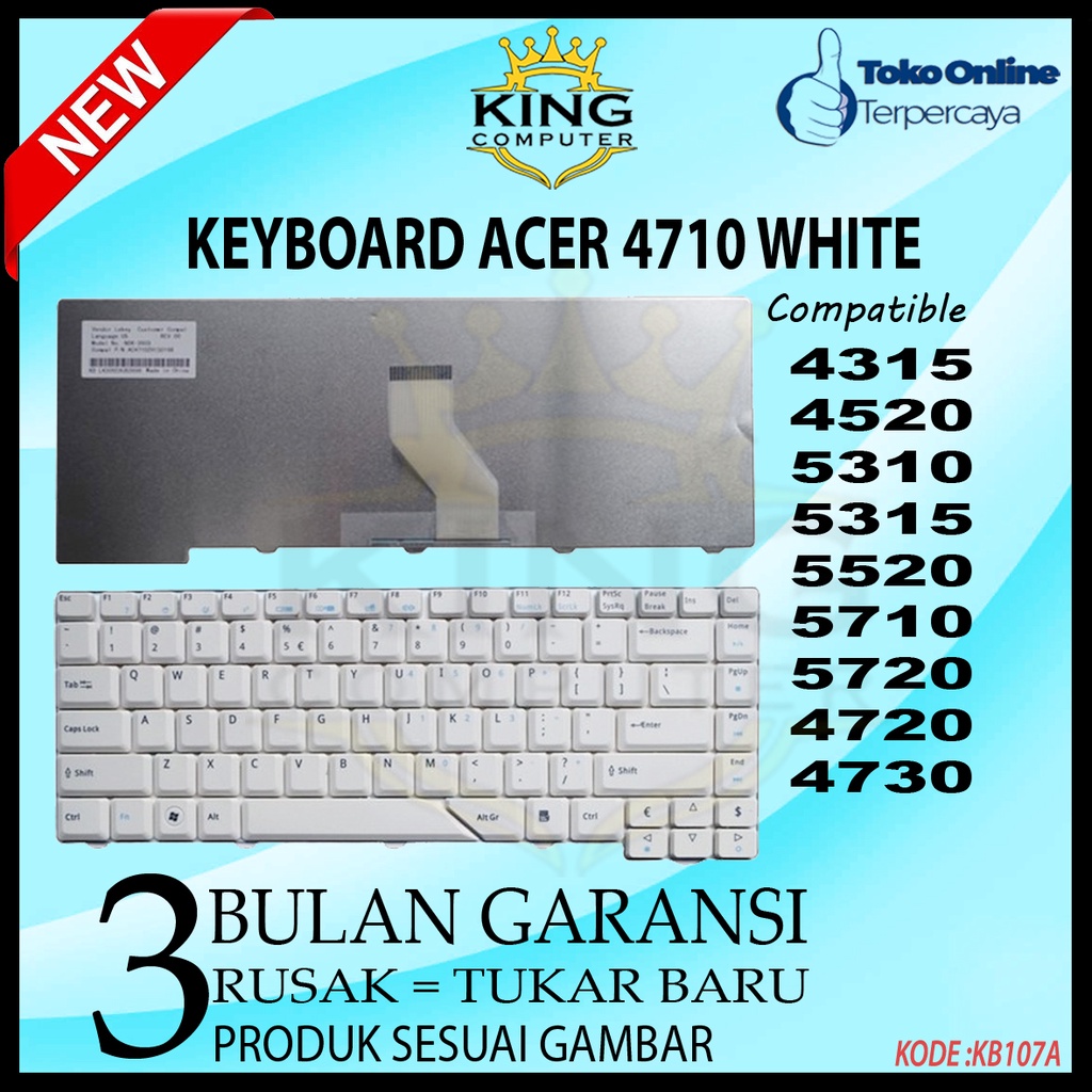 Keyboard Acer 4310 4315 4520 4710 4715 4720 4920 WHITE