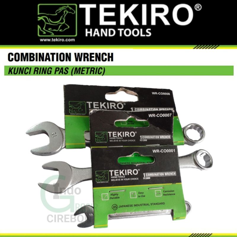 TEKIRO Kunci Ring Pas Kombinasi Combination Wrench Original Satuan 6 7 8 9 10 12 13 14 17 24mm