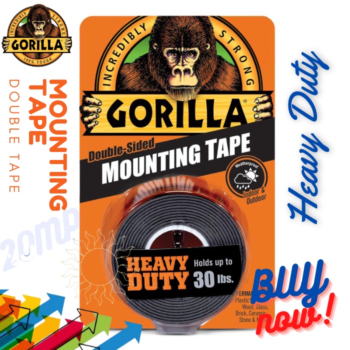 

Isolasi Dua Sisi Double Tape Gorilla Mounting Tape Heavy Duty 1 Inch USA