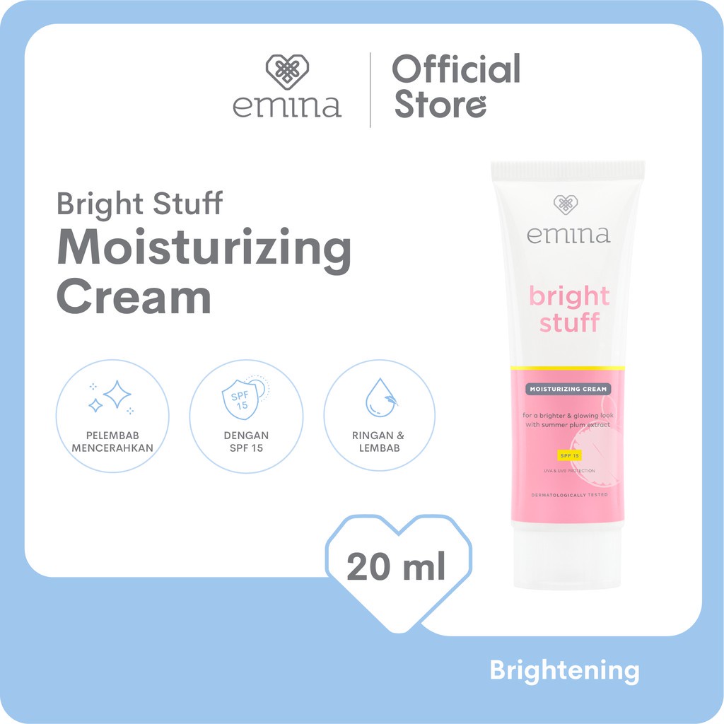 ✨ AKU MURAH ✨ Emina Bright Stuff Moisturizing Cream 20 ML / Cerah Glowing Anti Kusam