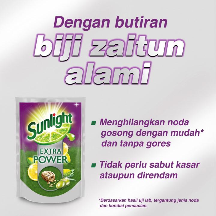 Sunlight Extra Power Butiran Biji Zaitun Pouch 720mL