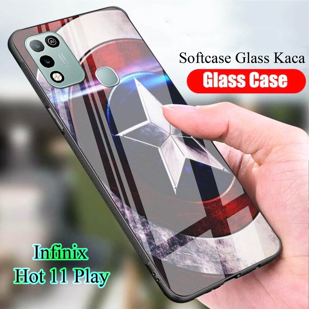 Softcase Glass Kaca for INFINIX HOT 11 PLAY - Case Handphone  INFINIX HOT 11 PLAY [T16]