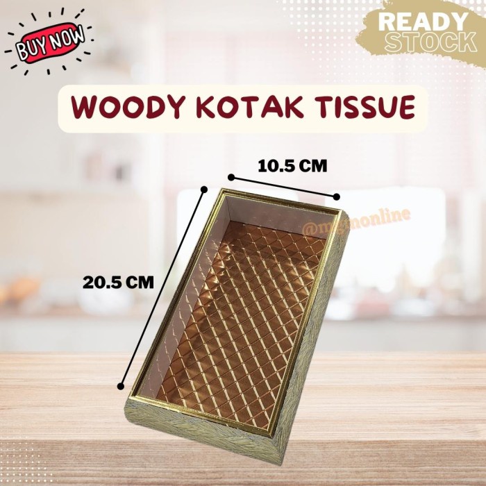 Woody Tempat Tissue elegant kotak tisu golden tissue box modern