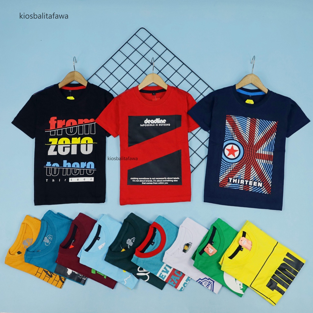 [PREMIUM CLASS] Kaos Anak uk 1-10 Tahun Distro Original / Export Baju Branded Laki Lengan Adem Polos