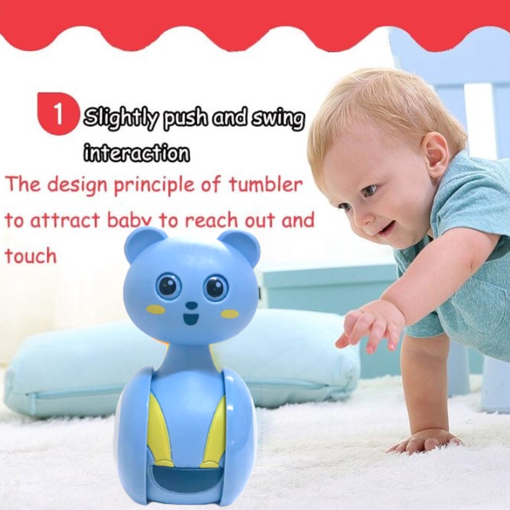 Mainan Rattle dan Lampu Shake stand goyang tetap berdiri little bear [JM-GCB]