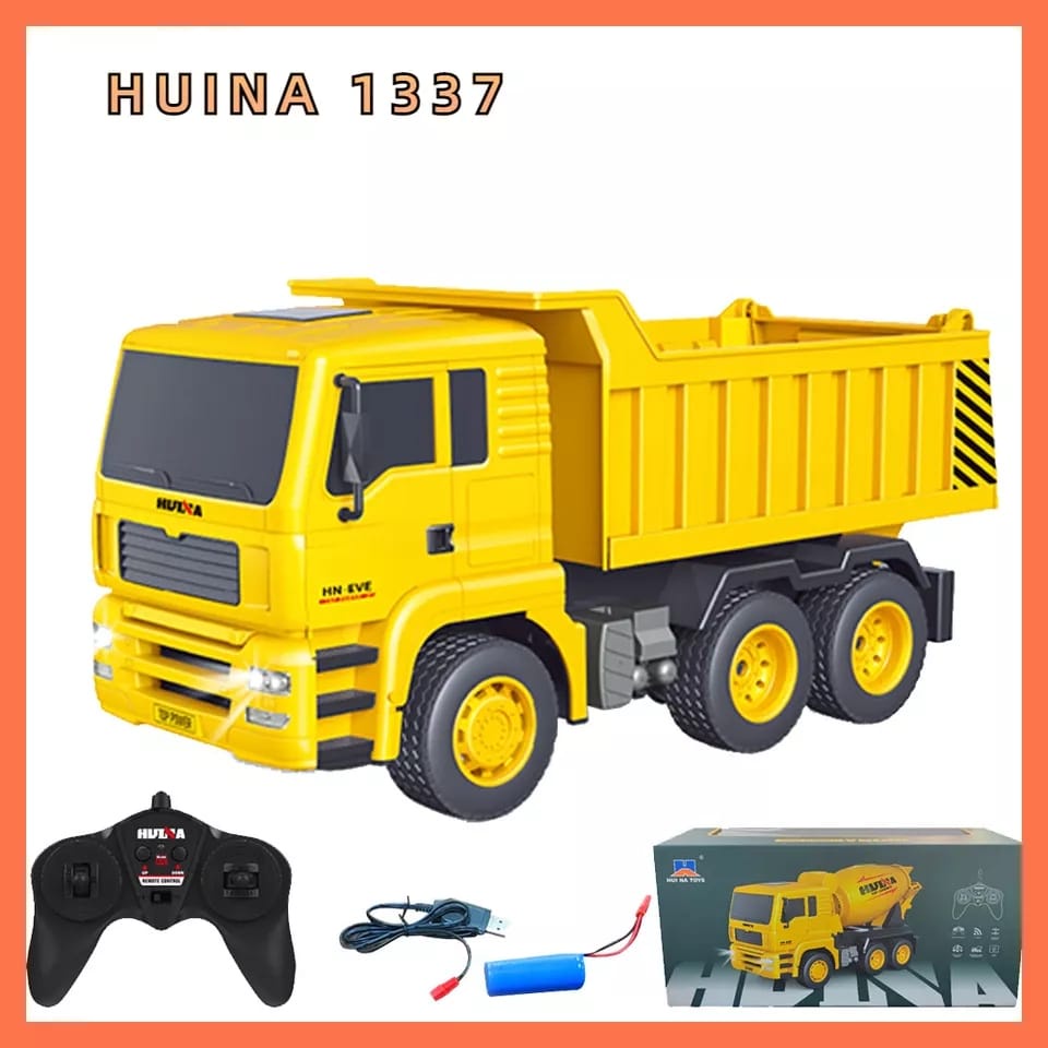 RC Huina 1337 Scala 1:18 RC Truk Traktor Remote Control Dump Truck 6Ch 2.4G