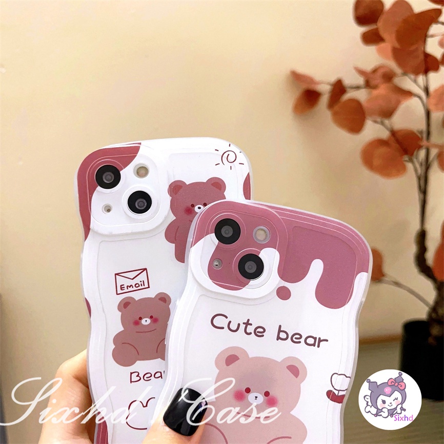 Soft Case Motif Kartun Beruang Untuk OPPO A57 A77s A76 A96 A55 A16K A15 A16 A74 A53 A33 A31 A9 A5 A5s Reno 8T 8Z 7Z 6Z 5Z A92 A93 A92 A94 Cover Penutup Mesin Cuci