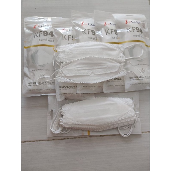 masker kf94 dewasa 5ply limited edition HITAM PUTIH EMBOSS ICARE bahan tebal( kf94 harga 20pc)