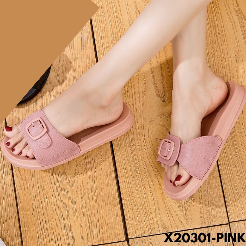 SANDAL WANITA KEKINIAN MODE SLIDES 1 PRAKTIS KEKINIAN CHECK BAHAN RUBBER IMPORT 20301