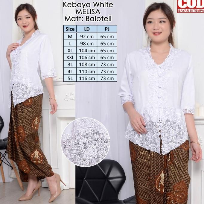 Atasan Kebaya Bordir Modern Putih Elegan Mewah Pesta Kondangan Terbaru