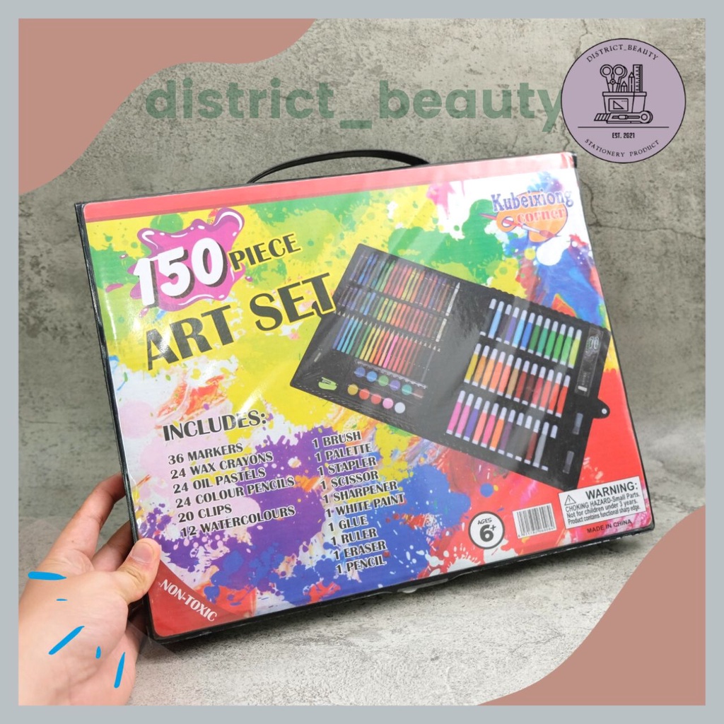 

CRAYON SET 150 IN 1 KRAYON ART SET WARNA WARNI ISI 150 PCS PERLATAN GAMBAR LUKIS set koper lengkap super komplit