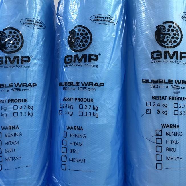 

Bubble wrap Bening / hitam Tebal 125cm x 50M merk GMP 3KG - Bening