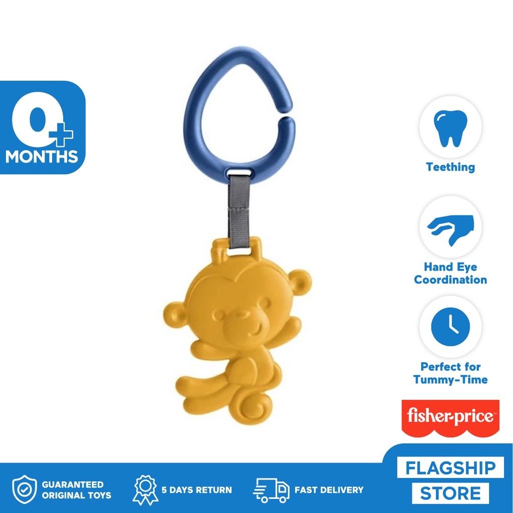 Fisher Price Yellow Monkey Teether - Mainan Gigitan Anak