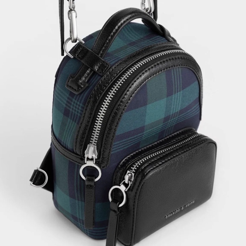 C Tartan Print Mini Backpack