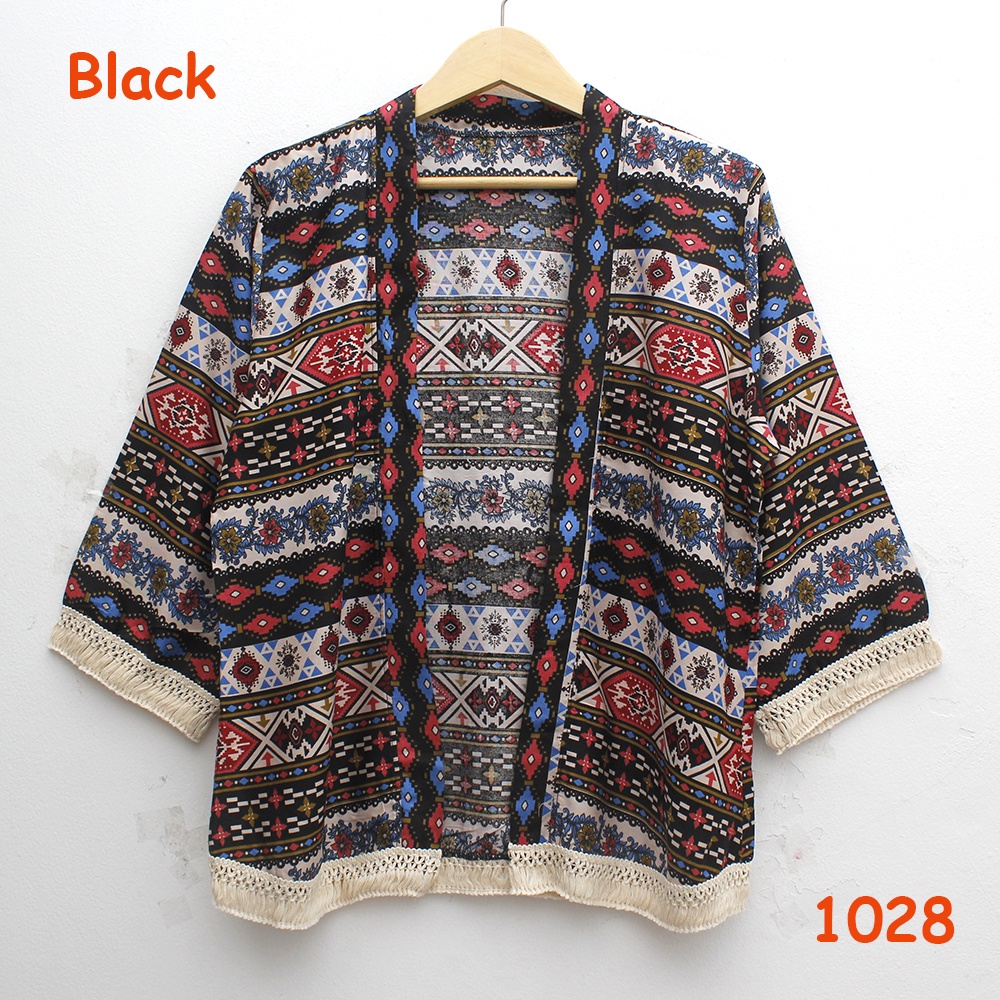 𝑱𝒂𝒌𝒂𝒓𝒕𝒂𝑭𝒂𝒔𝒉𝒊𝒐𝒏 cardigan outer batik tribal katun adem rumbai sisir keliling bohemian etnik boho style