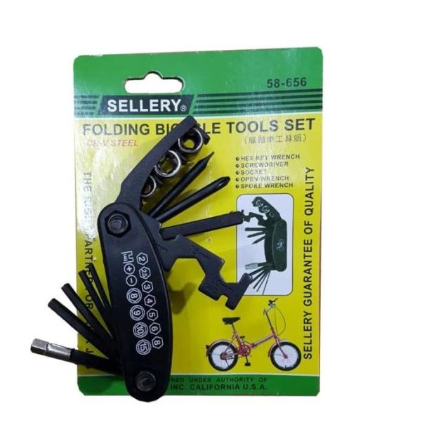 Folding Bicycle Tools set Sellery / Obeng , Kunci sok Set Sepeda