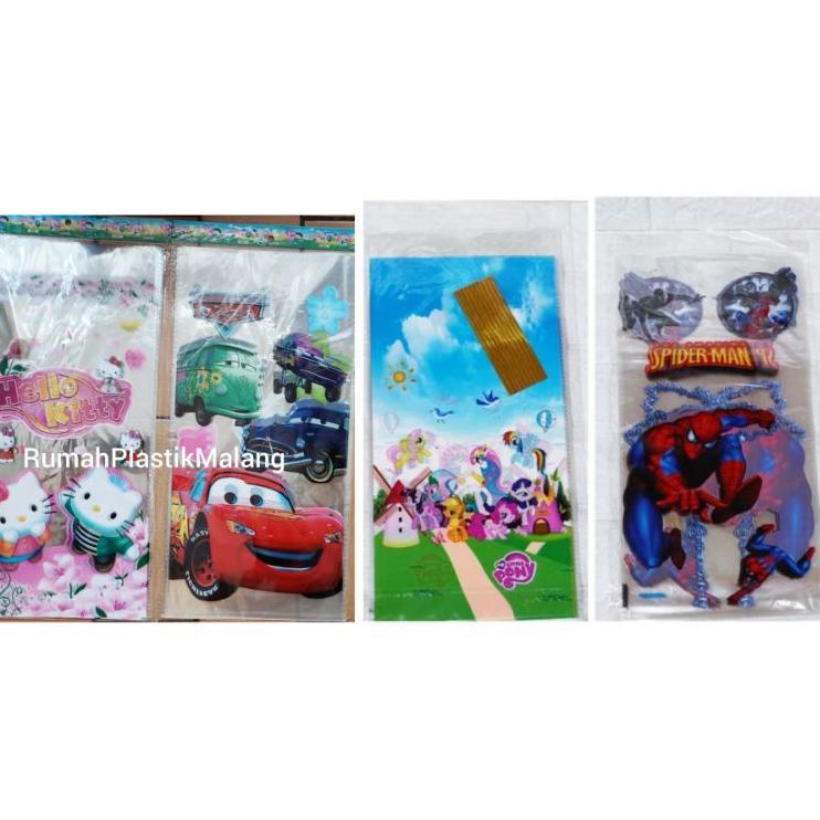 

ろ Plastik snack opp snack 18x35 kue ulang tahun souvenir hello kitty spiderman cars little pony thomas kuda poni superhero mobil balap kucing unicorn ㄳ