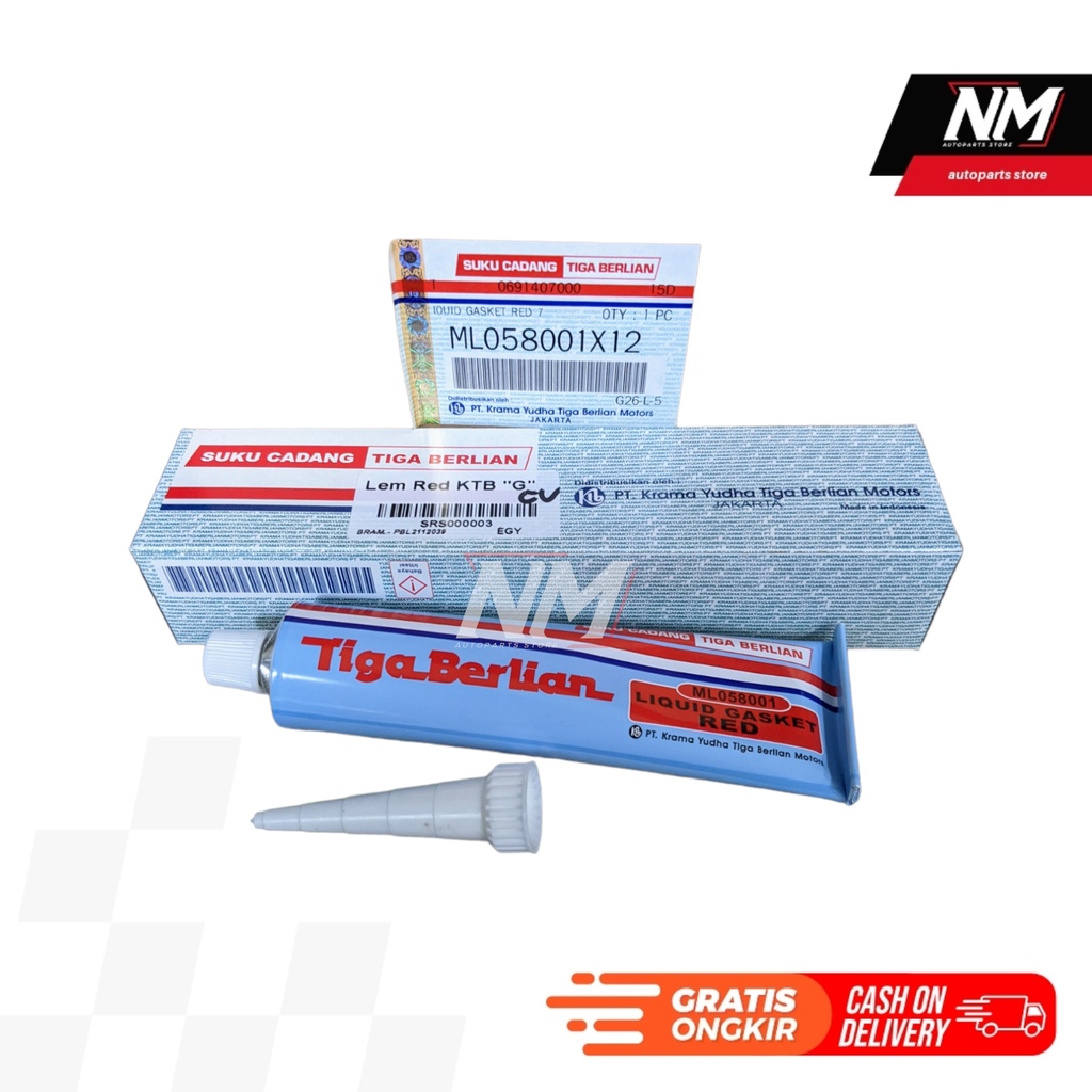 Lem Auto Sealer KTB Tiga Berlian Mitsubishi Merah Gasket Sealant Paking Perpak Mesin Mobil