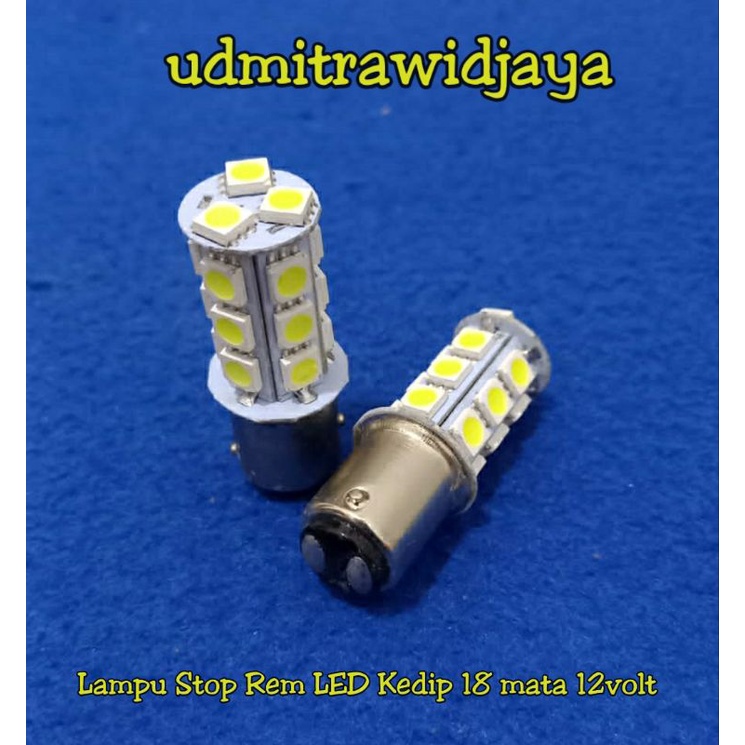 Lampu rem LED kedip 18 mata 12volt DC Lampu stop rem model kedip 12v kaki 2 plug and play mode kedip Lampu rem mobil motor truck 12volt DC sttrobo lampu