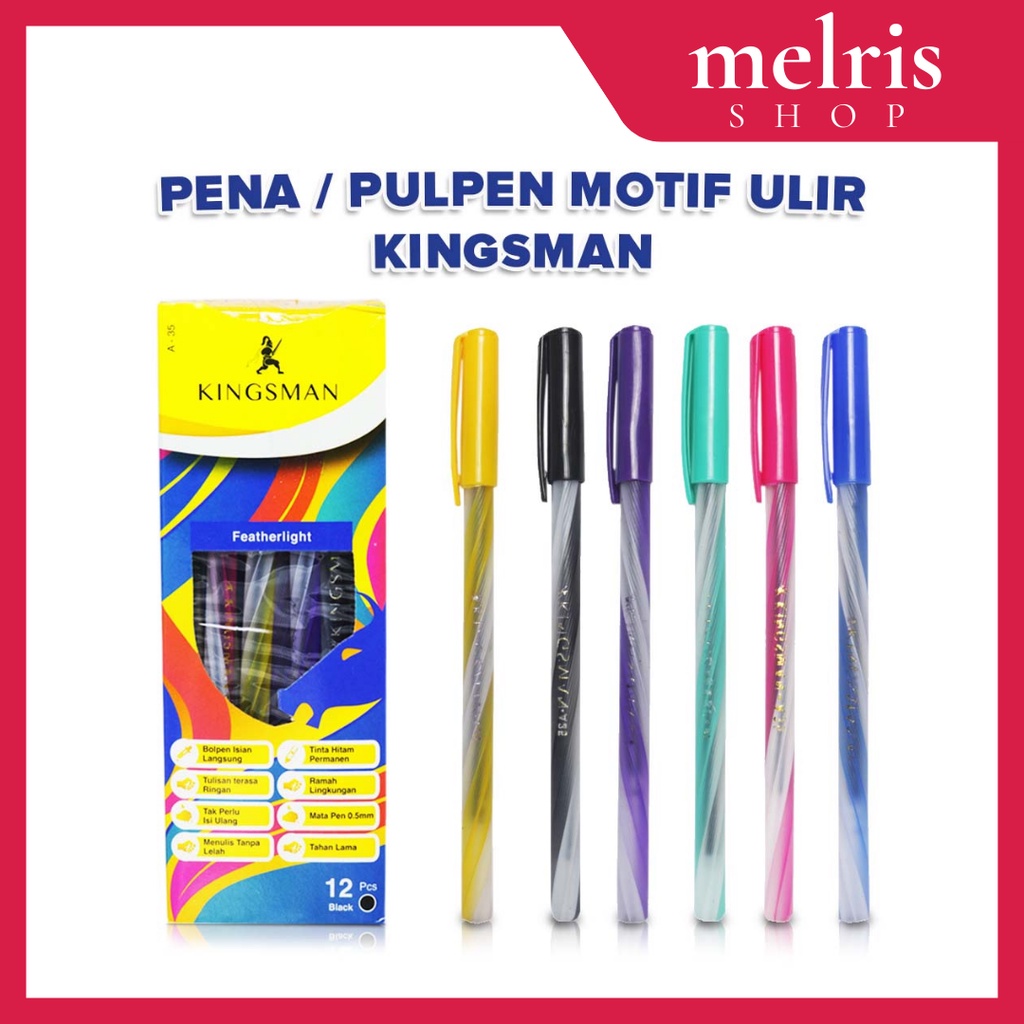 

(12pcs) Bolpen Kingsman Ulir / Pulpen Rainbow / Kingsman Kualitas Super Original MELRIS SHOP