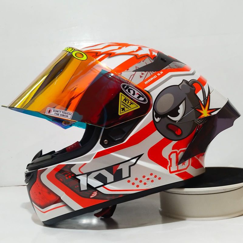 Helm kyt bisa cod HELM KYT helm kyt tt course motif super mario paket ganteng free visor ori dan spo