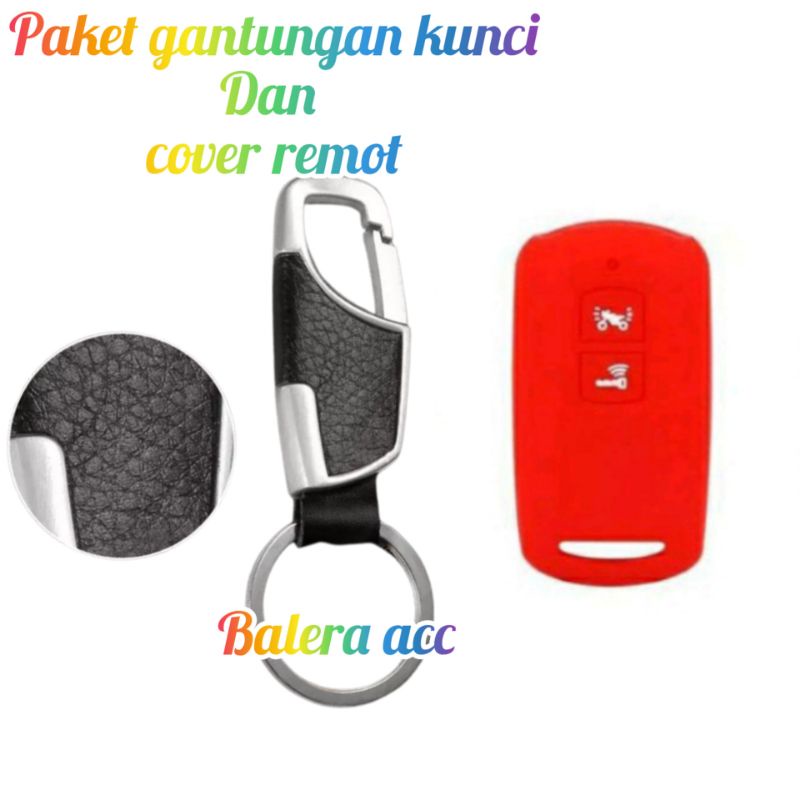 Paket gantungan kunci Logo Stylo 160 Dan Cover Silikon remote  Remote Stylo160 PREMIUM