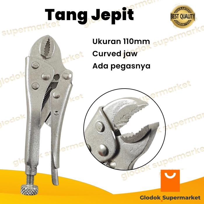 Tang Jepit Buaya 110mm Set Mini Locking Pliers 4inch Curved