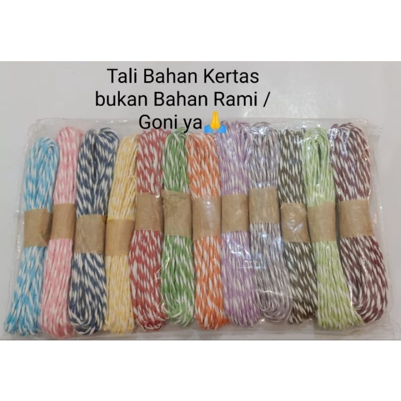 

Tali mix warna Bahan KERTAS bukan goni ya per pcs@10mtr WARNA RANDOMM TIDAK BISA PILIH WARNA SALEEEE