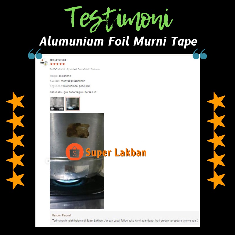 Tambal Panci Alumunium Foil Tahan Panas Murni Non Metalizing Tambal Knalpot dan Semua Bahan Metal