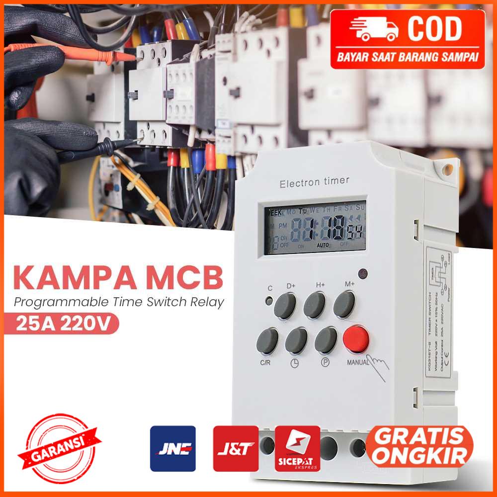 MCB Power Timer Programmable Time Switch Relay 25A 220V KG316TII