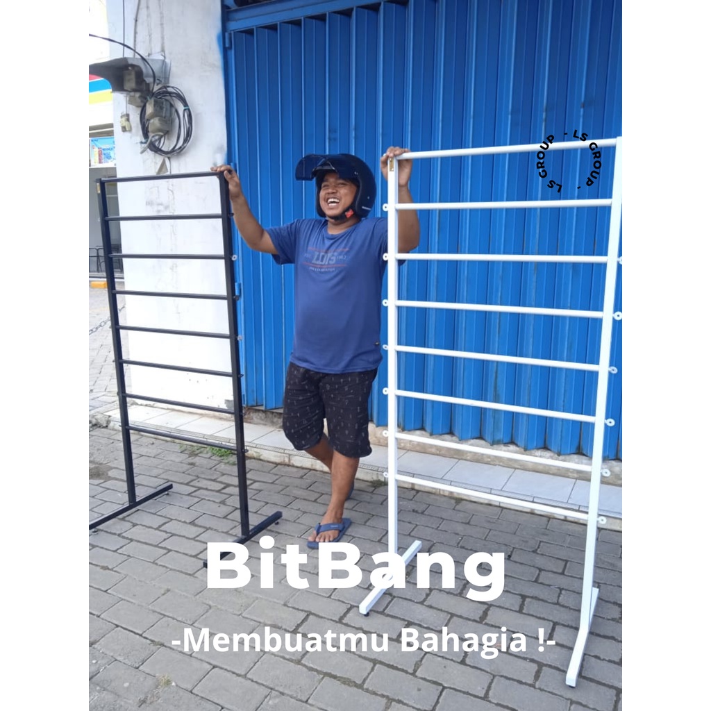 Bitbang - Rak Jilbab Rak Kertas Kado Kain 70x150 cm Full Besi ASLI