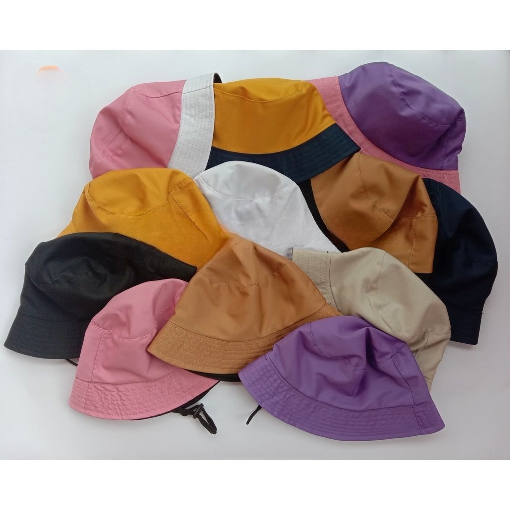 Topi Bucket Polos anak bucket hat anak bertali kekinian