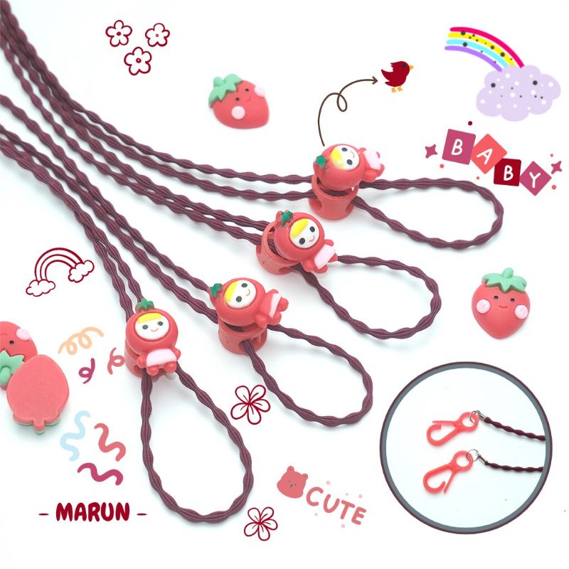 Strap Masker 2 in 1 - Strap Stopper Karakter - Strap Masker Lucu Kait Besar.