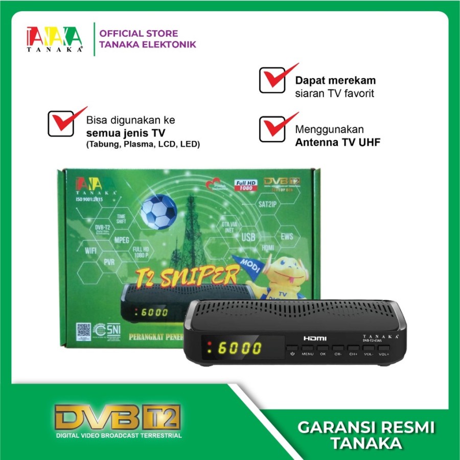 SET TOP BOX TV DIGITAL TANAKA T2 SNIPER DVB T2 EWS UHF HD / ALAT TV DIGITAL SET TOP BOX / STB TV DIGITAL / SET TOP BOX DIGITAL