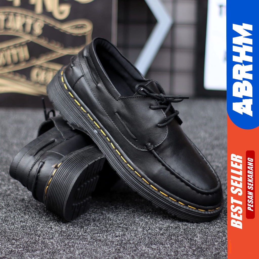 Sepatu Docmart Pria Formal Kulit Asli Zapato Abrhm