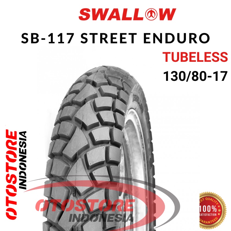 Ban Luar Motor Swallow SB-117 STREET ENDURO 130/80-17 RING 17 Tubeless  ban motor BAN MOTOR SUPRA JU