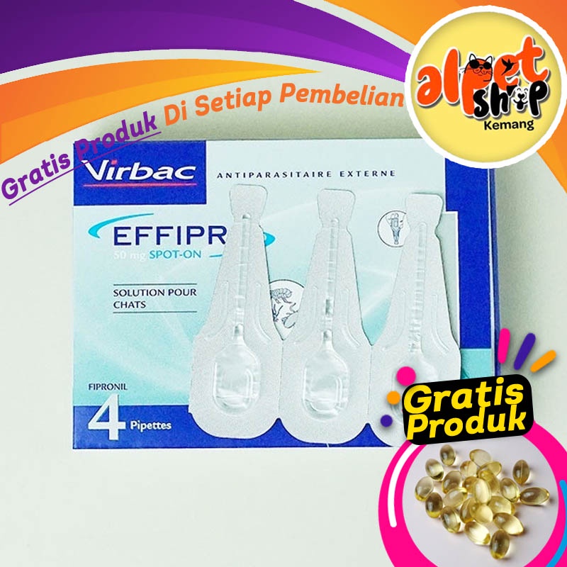 Obat Kutu Kucing - Effipro Cat 50 MG Obat Tetes Kutu Virbac Ampuh Free Minyak Ikan