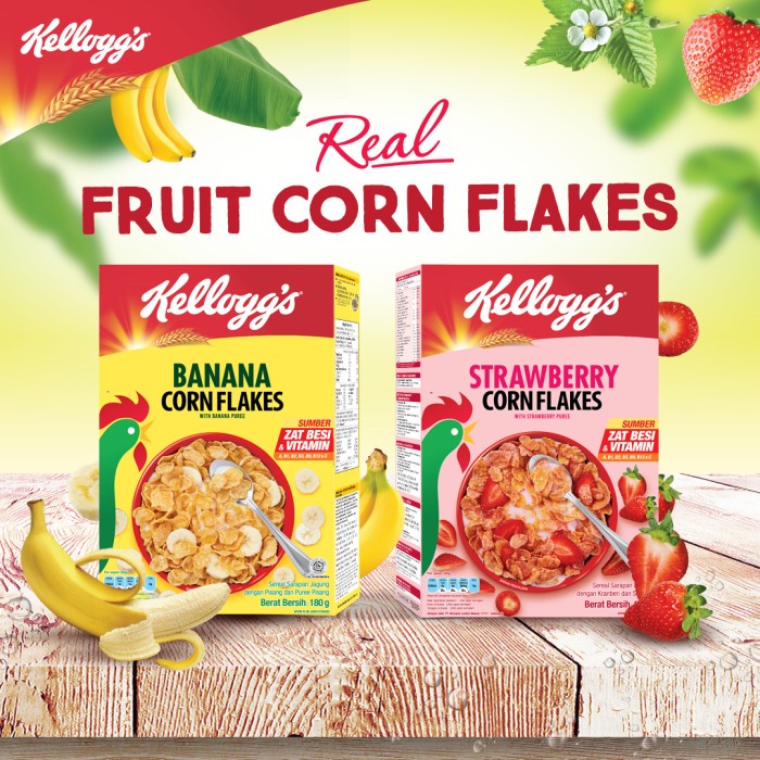

Sereal [Special Bundle] Kelloggs Strawberry & Banana Corn Flakes Sereal 180G