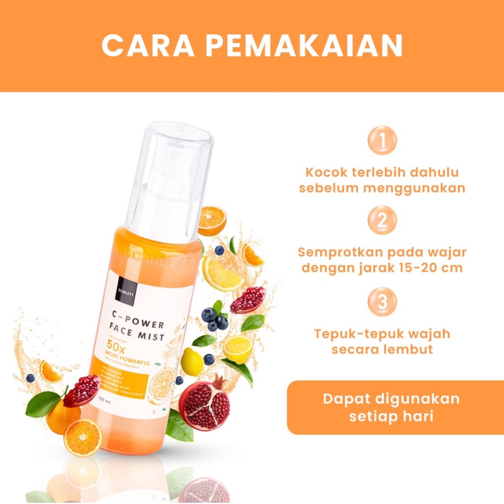 SCARLETT WHITENING FACE MIST C-POWER BPOM - Amaze_Kosmetik