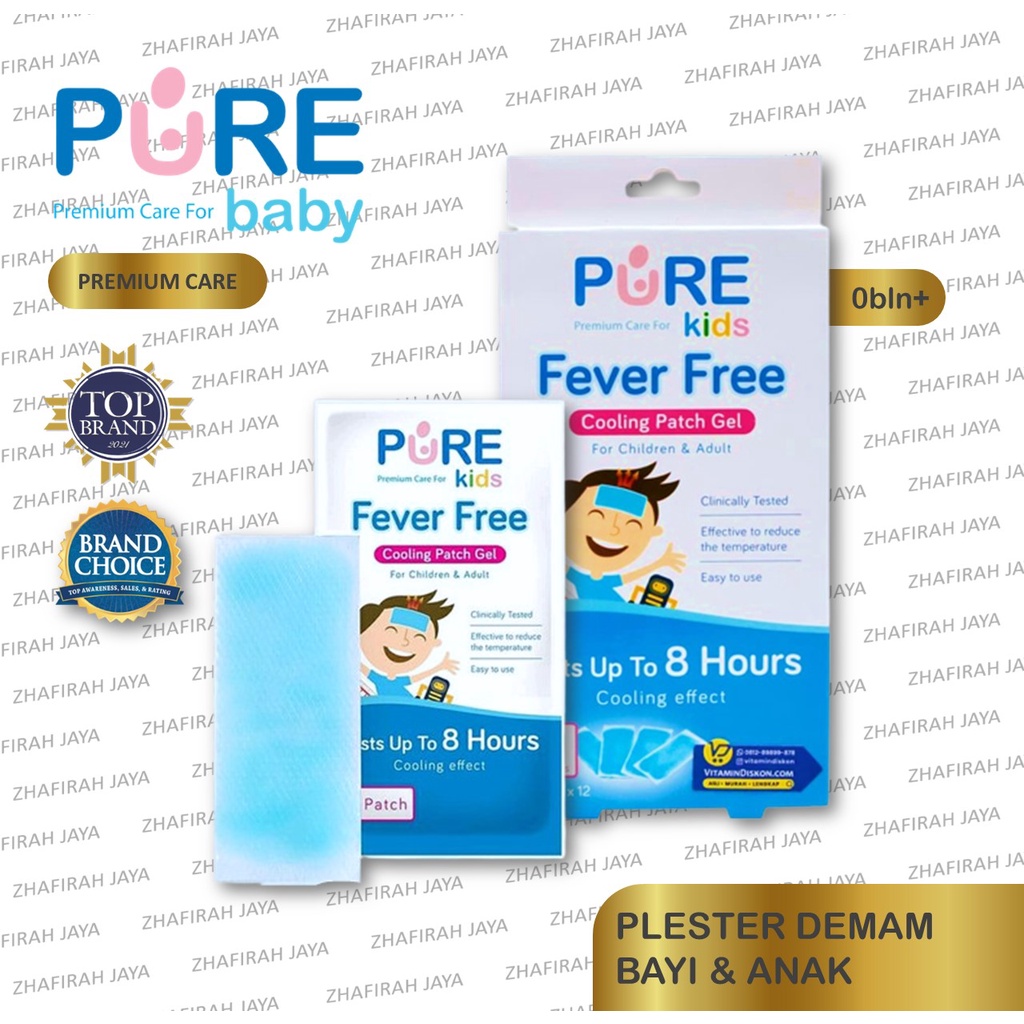 ❤ZJ❤ PURE Kids Fever Free / Plester Kompres Demam Bayi dan  Anak PURE Kids