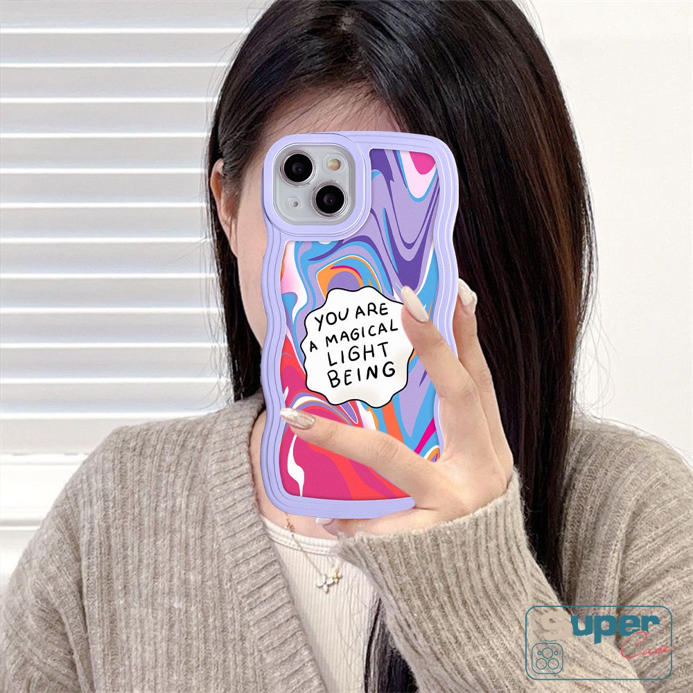 Case Untuk Realme C55 C35 C25 C15 5 5i 5s 6i C12 C21Y C25Y C11 C20 C25s C11 2021 C20A C1 C3 Casetify Cat Air Label Love Self Colorful Rainbow Wavy Edge Shockproof Soft TPU Cover